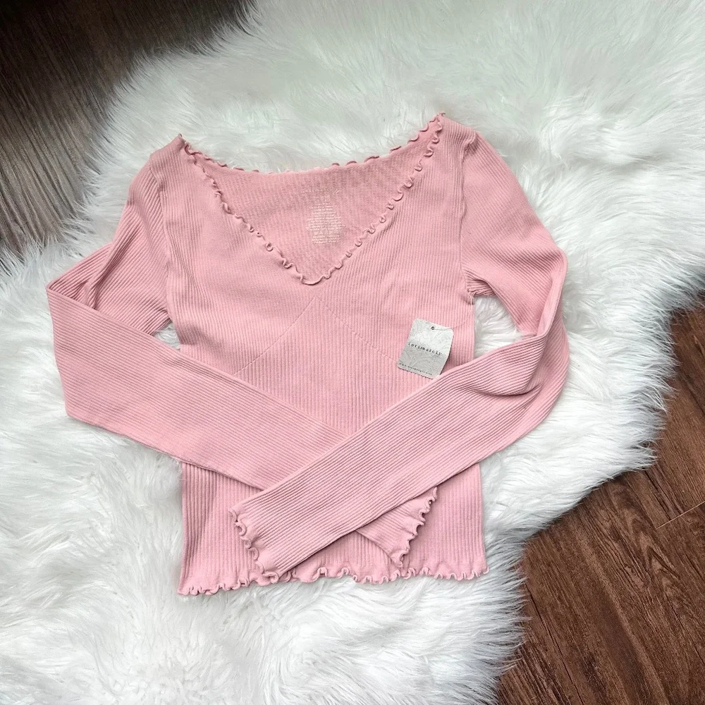 NWT • Free People • Easy to Love Seamless LS Tee • Pink • M/L